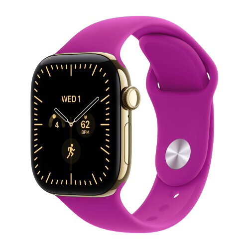 Apple Watch Series 12, 42 mm, Radiant Gold Titanium GPS+Cellular Magenta Sport Band M/L